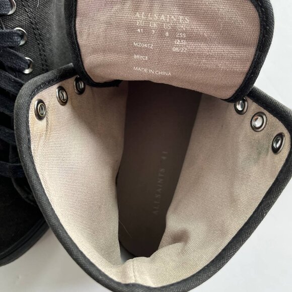 AllSaints Bryce Black High Top Sneakers – Men’s Size US 8 / EU 41 - Picture 7 of 8